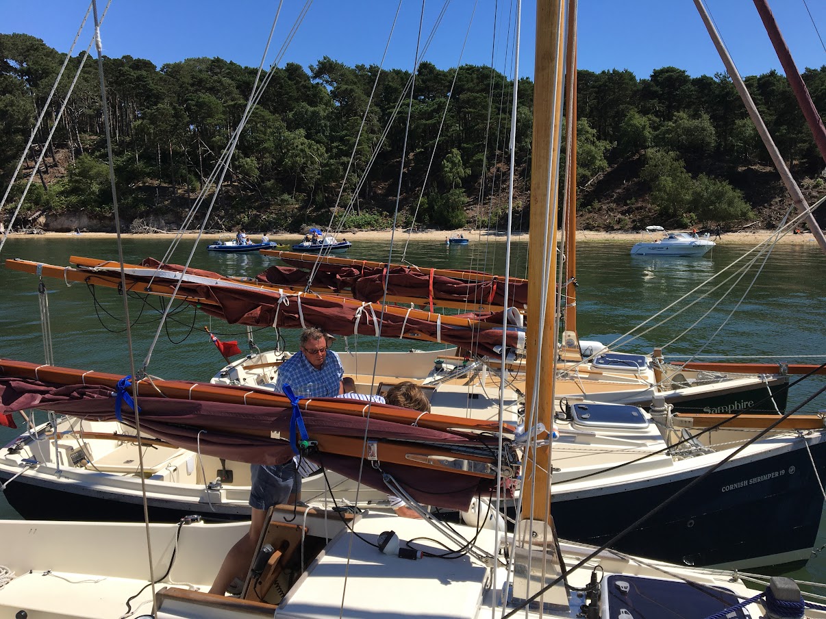 Poole Yacht Club Shrimpers raft up for a picnic and a swim off Brownsea