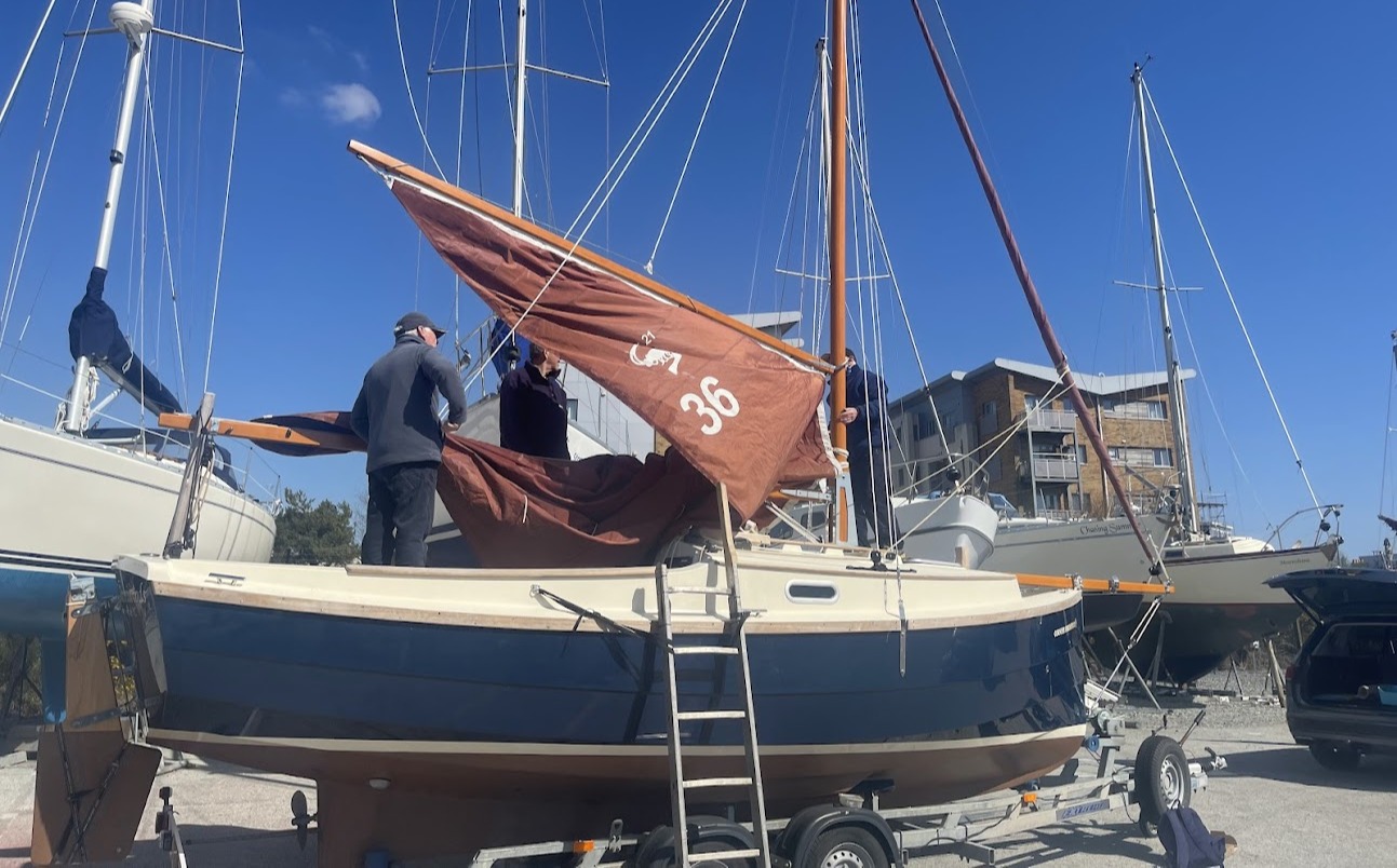 Last minute preparation in the yard before launching at the beginning of the season